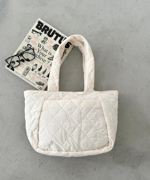 ファスナー付きキルティング軽量トートバッグ マザーズバッグ | MD1253019 | ホワイト