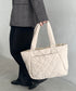 ファスナー付きキルティング軽量トートバッグ マザーズバッグ | MD1253019 | ベージュ