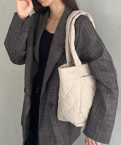 ファスナー付きキルティング軽量トートバッグ マザーズバッグ | MD1253019 | ベージュ