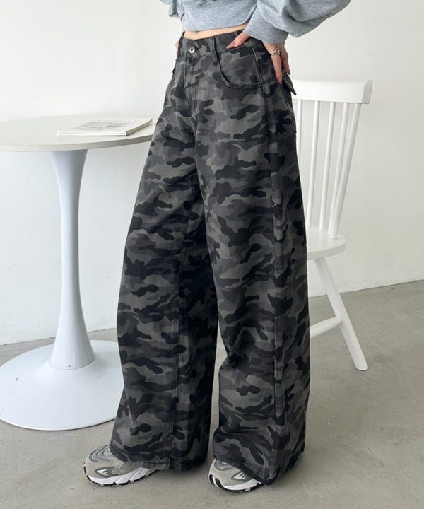 カモフラミリタリーオーバーパンツ 迷彩ワイドパンツ | WR2253019 | カモフラージュ