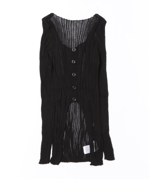 前ボタンダメージニットトップス | WR2253022 | ブラック