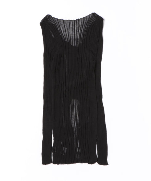 前ボタンダメージニットトップス | WR2253022 | ブラック