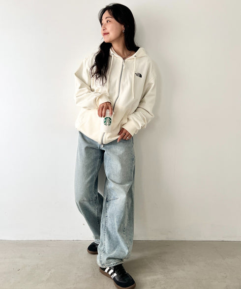 THE NORTH FACE(ザ・ノースフェイス)/ワンポイント ロゴ刺繍 ジップパーカー フーディ/M'S CORE HOOD ZIP UP | IM2253016 | クリーム