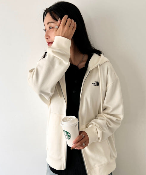 THE NORTH FACE(ザ・ノースフェイス)/ワンポイント ロゴ刺繍 ジップパーカー フーディ/M'S CORE HOOD ZIP UP | IM2253016 | クリーム