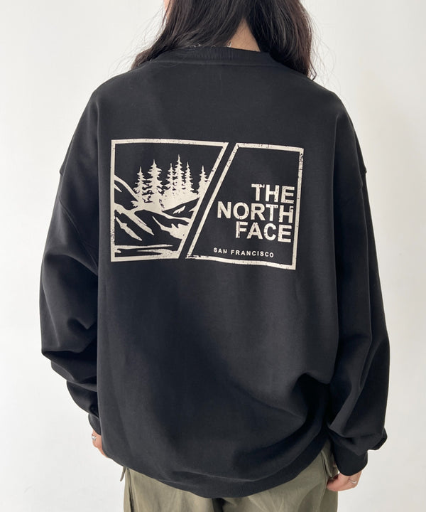 THE NORTH FACE(ザ・ノースフェイス)/バックプリント ロゴ ルーズフィット スウェット/M'S BOSQUE SWEATSHIRTS | IM2253019 | ブラック