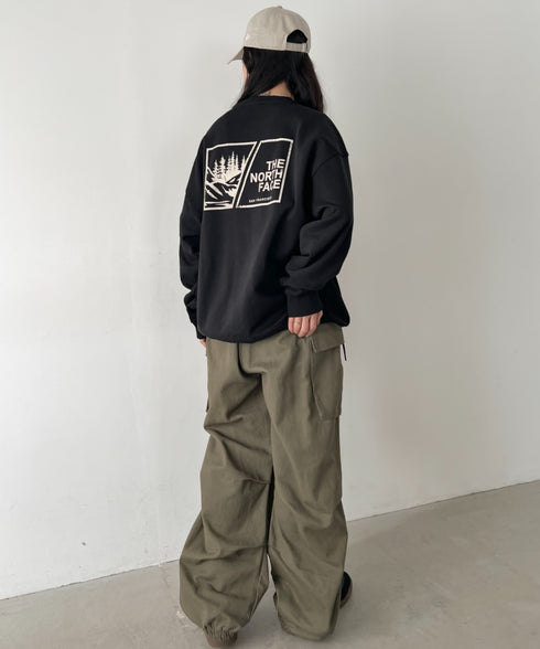 THE NORTH FACE(ザ・ノースフェイス)/バックプリント ロゴ ルーズフィット スウェット/M'S BOSQUE SWEATSHIRTS | IM2253019 | ブラック