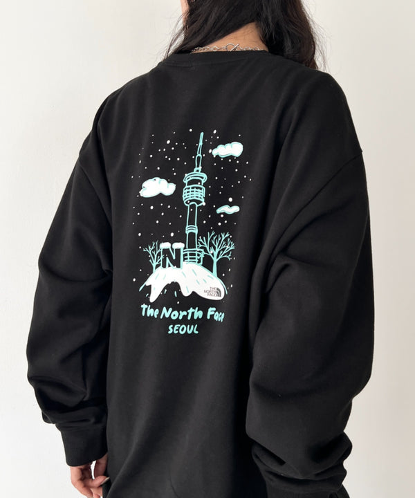 THE NORTH FACE(ザ・ノースフェイス)/バックプリント コットン スウェット クルーネック 大きめサイズあり/M'S SEOUL FOUR SEASONS SWEATSHIRTS | IM2253020 | ブラック系その他