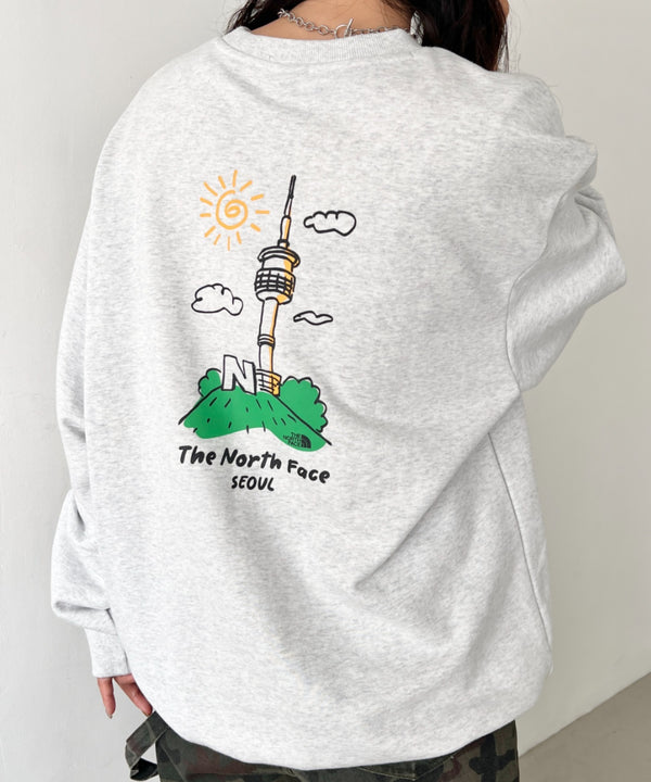 THE NORTH FACE(ザ・ノースフェイス)/バックプリント コットン スウェット クルーネック 大きめサイズあり/M'S SEOUL FOUR SEASONS SWEATSHIRTS | IM2253020 | グレー