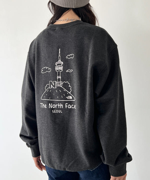 THE NORTH FACE(ザ・ノースフェイス)/バックプリント コットン スウェット クルーネック 大きめサイズあり/M'S SEOUL FOUR SEASONS SWEATSHIRTS | IM2253020 | チャコールグレー