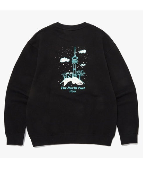 THE NORTH FACE(ザ・ノースフェイス)/バックプリント コットン スウェット クルーネック 大きめサイズあり/M'S SEOUL FOUR SEASONS SWEATSHIRTS | IM2253020 | ブラック系その他