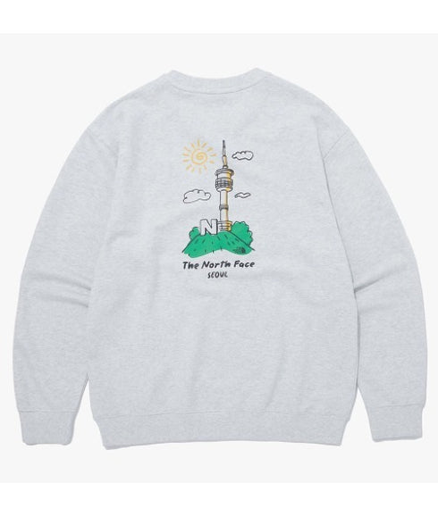 THE NORTH FACE(ザ・ノースフェイス)/バックプリント コットン スウェット クルーネック 大きめサイズあり/M'S SEOUL FOUR SEASONS SWEATSHIRTS | IM2253020 | グレー
