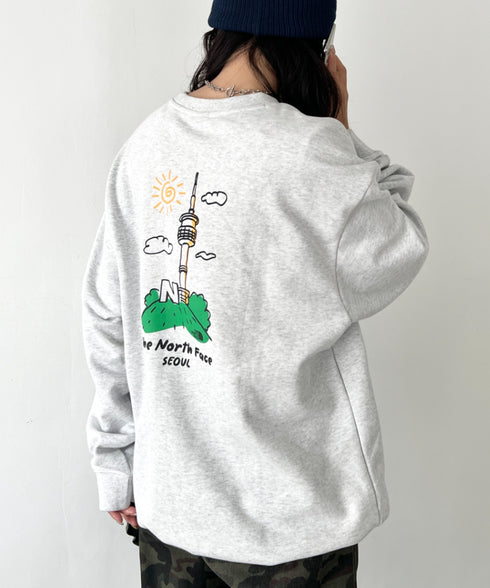 THE NORTH FACE(ザ・ノースフェイス)/バックプリント コットン スウェット クルーネック 大きめサイズあり/M'S SEOUL FOUR SEASONS SWEATSHIRTS | IM2253020 | グレー