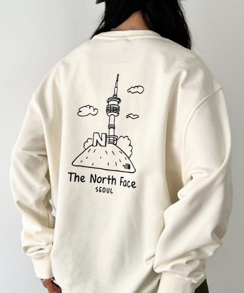 THE NORTH FACE(ザ・ノースフェイス)/バックプリント コットン スウェット クルーネック 大きめサイズあり/M'S SEOUL FOUR SEASONS SWEATSHIRTS | IM2253020 | クリーム