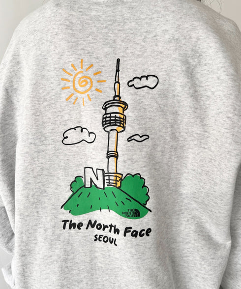 THE NORTH FACE(ザ・ノースフェイス)/バックプリント コットン スウェット クルーネック 大きめサイズあり/M'S SEOUL FOUR SEASONS SWEATSHIRTS | IM2253020 | グレー