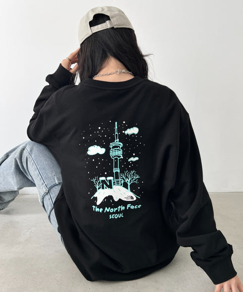 THE NORTH FACE(ザ・ノースフェイス)/バックプリント コットン スウェット クルーネック 大きめサイズあり/M'S SEOUL FOUR SEASONS SWEATSHIRTS | IM2253020 | ブラック系その他