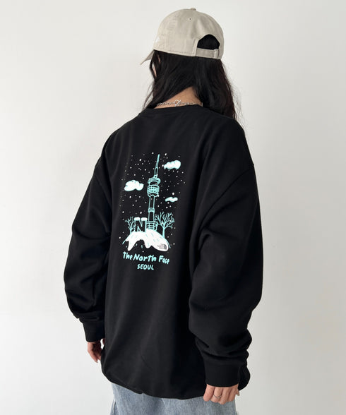 THE NORTH FACE(ザ・ノースフェイス)/バックプリント コットン スウェット クルーネック 大きめサイズあり/M'S SEOUL FOUR SEASONS SWEATSHIRTS | IM2253020 | ブラック系その他