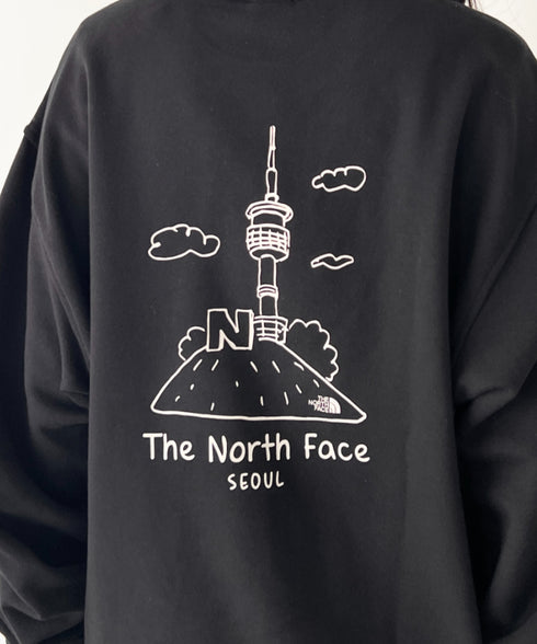 THE NORTH FACE(ザ・ノースフェイス)/バックプリント コットン スウェット クルーネック 大きめサイズあり/M'S SEOUL FOUR SEASONS SWEATSHIRTS | IM2253020 | ブラック