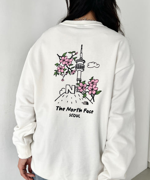 THE NORTH FACE(ザ・ノースフェイス)/バックプリント コットン スウェット クルーネック 大きめサイズあり/M'S SEOUL FOUR SEASONS SWEATSHIRTS | IM2253020 | オフホワイト