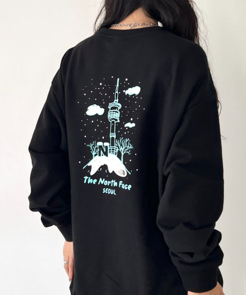 THE NORTH FACE(ザ・ノースフェイス)/バックプリント コットン スウェット クルーネック 大きめサイズあり/M'S SEOUL FOUR SEASONS SWEATSHIRTS | IM2253020 | ブラック系その他