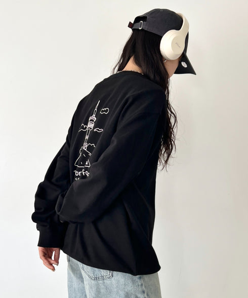 THE NORTH FACE(ザ・ノースフェイス)/バックプリント コットン スウェット クルーネック 大きめサイズあり/M'S SEOUL FOUR SEASONS SWEATSHIRTS | IM2253020 | ブラック