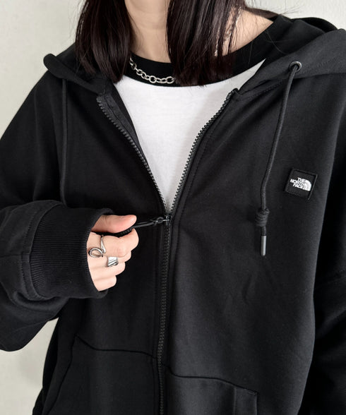 THE NORTH FACE(ザ・ノースフェイス)/ESSENTIAL HOOD ZIP UP/ワンポイント ロゴ ジップパーカー フーディ タックデザイン | IM2253021 | ブラック