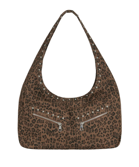 ILLIGO(イリゴ)/大容量 レオパード スタッズ ショルダー トートバッグ/LEOPARD STUD SHOULDER BAG | AT1253026 | ブラウン