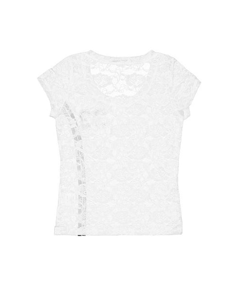 SETUPEXE(セットアップイーエックスイー)/レース 半袖 Tシャツ/33 LACE TOP | AT2253027 | ホワイト
