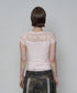 SETUPEXE(セットアップイーエックスイー)/レース 半袖 Tシャツ/33 LACE TOP | AT2253027 | ピンク