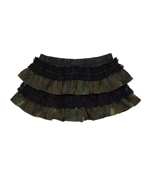 SETUPEXE(セットアップイーエックスイー)/レース フリル チュチュ ティアード ミニ スカパン/TUTU MIX SKRIT PANTS | AT2253028 | グリーン系カモフラージュ