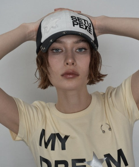 SETUPEXE(セットアップイーエックスイー)/ロゴ スタッズ ヴィンテージ ベースボールキャップ 帽子/STUDDED LOGO BALL CAP | AT5253029 | ブラック系その他