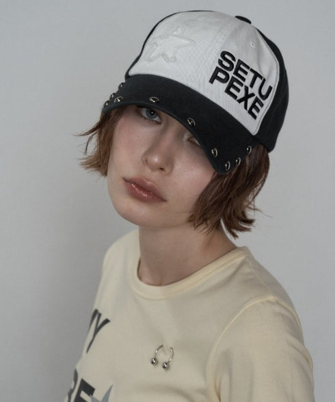 SETUPEXE(セットアップイーエックスイー)/ロゴ スタッズ ヴィンテージ ベースボールキャップ 帽子/STUDDED LOGO BALL CAP | AT5253029 | ブラック系その他