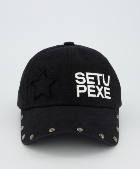SETUPEXE(セットアップイーエックスイー)/ロゴ スタッズ ヴィンテージ ベースボールキャップ 帽子/STUDDED LOGO BALL CAP | AT5253029 | ブラック