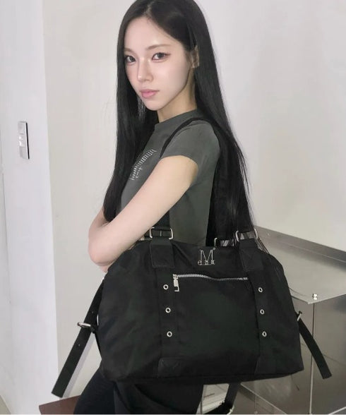 MUCENT(ムセント)/2WAY 軽量 ショルダーバッグ トートバッグ/DOHO METAL LOGO PUNCHING EYELET TOTE BAG | AT1253031 | ブラック