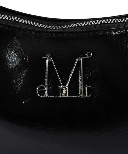 MUCENT(ムセント)/軽量 コンパクト ショルダー ハンドバッグ/MORIN METAL LOGO COMPACT SHOULDER BAG | AT1253032 | ブラック