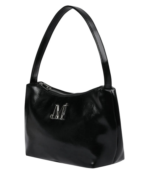 MUCENT(ムセント)/軽量 コンパクト ショルダー ハンドバッグ/MORIN METAL LOGO COMPACT SHOULDER BAG | AT1253032 | ブラック