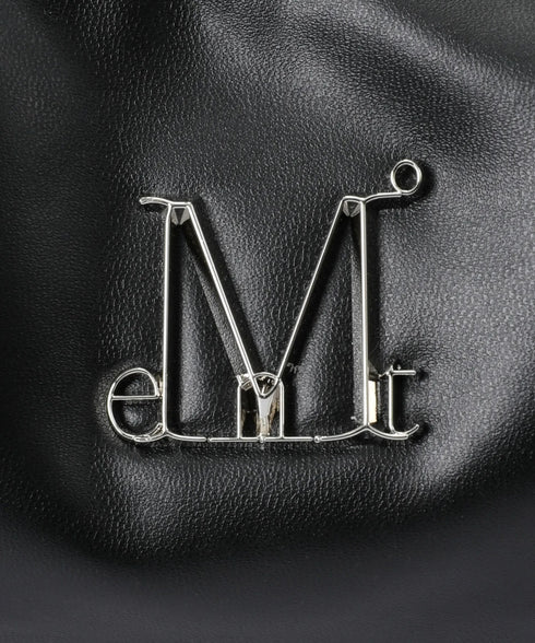 MUCENT(ムセント)/軽量 シャーリング クロス ショルダーバッグ/ROUSSEL METAL LOGO SHIRRING CROSS BAG | AT1253033 | ブラック