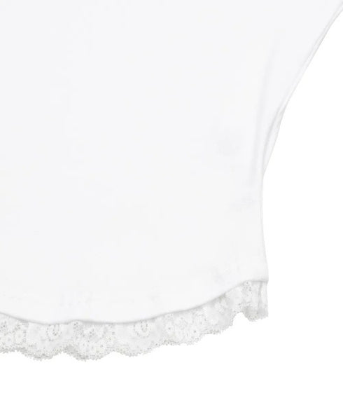 MUCENT(ムセント)/Vネック クロップド 半袖 Tシャツ/SUNNIOR LACE V-NECK HALF T | AT2253034 | アイボリー