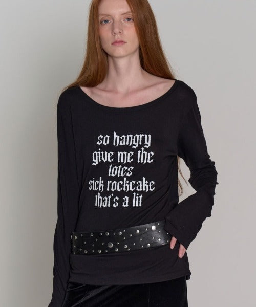 ROCKCAKE(ロックケーキ)/シアー ロゴ ラウンドネック トップス/Funk Mesh Top | AT2253035 | ブラック