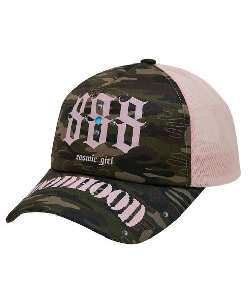 HOODHOOD(フッドフッド)/スタッズ メッシュ トラッカーキャップ 帽子/888 Mesh Trucker Cap | AT5253036 | グリーン系カモフラージュ