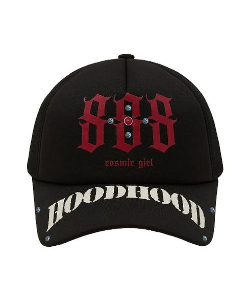 HOODHOOD(フッドフッド)/スタッズ メッシュ トラッカーキャップ 帽子/888 Mesh Trucker Cap | AT5253036 | ブラック