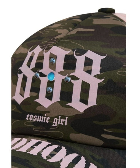 HOODHOOD(フッドフッド)/スタッズ メッシュ トラッカーキャップ 帽子/888 Mesh Trucker Cap | AT5253036 | グリーン系カモフラージュ