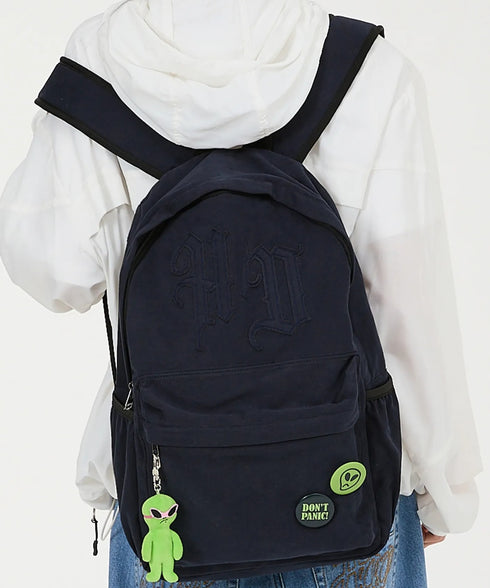 HOODHOOD(フッドフッド)/A4対応 アップリケ バックパック リュック/HD Logo Applique Backpack | AT1253037 | ネイビー