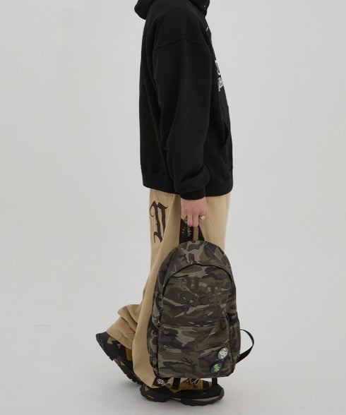 HOODHOOD(フッドフッド)/A4対応 アップリケ バックパック リュック/HD Logo Applique Backpack | AT1253037 | グリーン系カモフラージュ