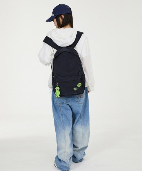 HOODHOOD(フッドフッド)/A4対応 アップリケ バックパック リュック/HD Logo Applique Backpack | AT1253037 | ネイビー