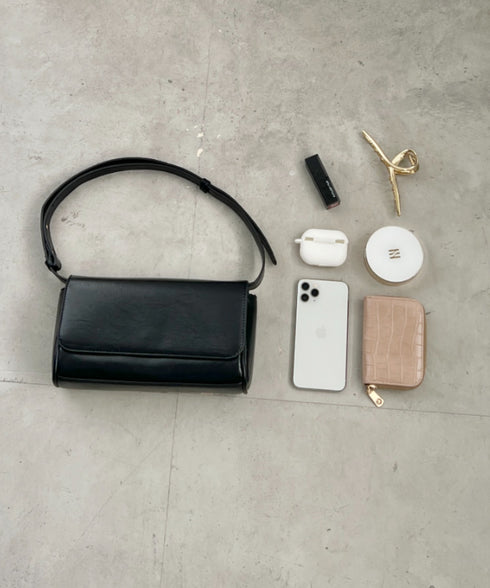 ベルトショルダースクエアPUバッグ | CL1256013 | ブラック