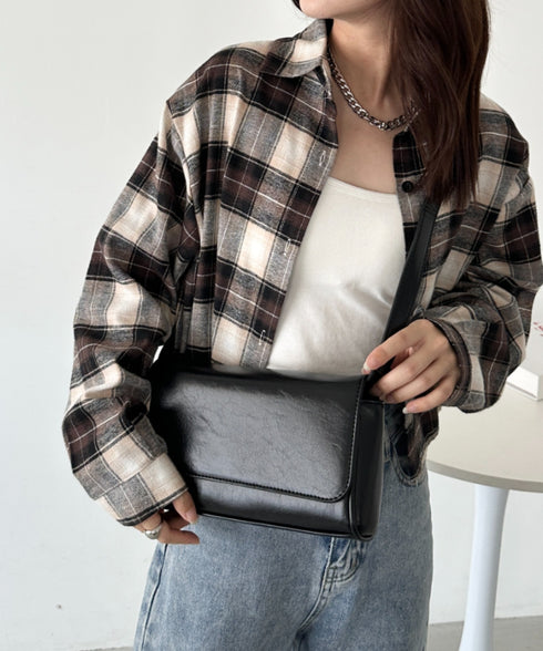 ベルトショルダースクエアPUバッグ | CL1256013 | ブラック