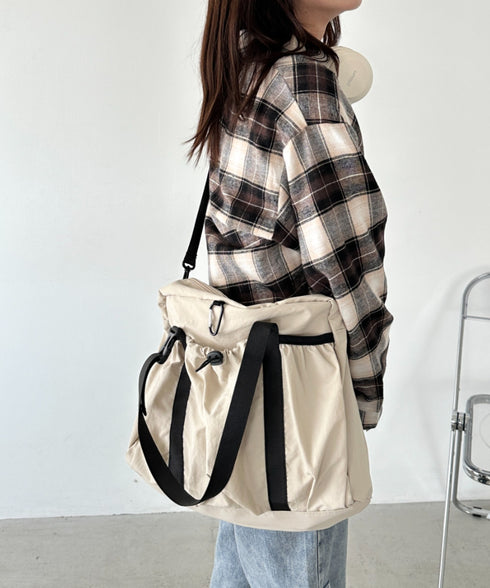 【A4サイズ対応】2WAYギャザーポケットショルダーバッグ | CL1256014 | ベージュ