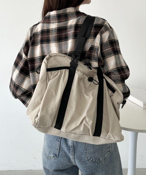 【A4サイズ対応】2WAYギャザーポケットショルダーバッグ | CL1256014 | ベージュ