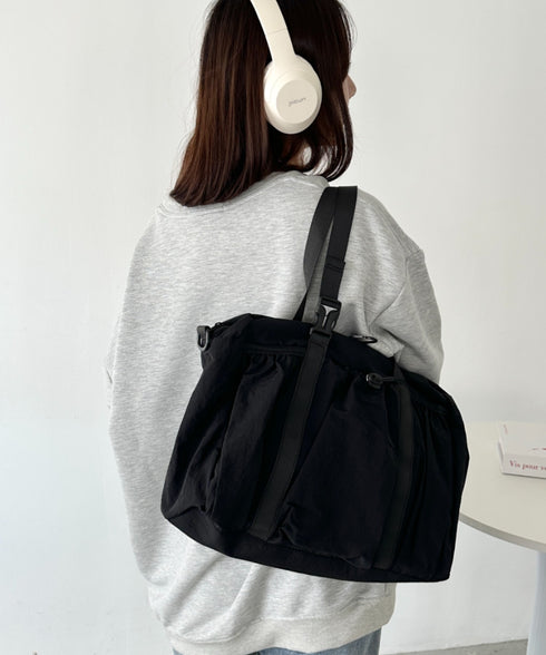 【A4サイズ対応】2WAYギャザーポケットショルダーバッグ | CL1256014 | ブラック