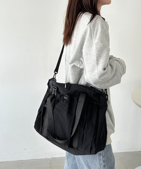 【A4サイズ対応】2WAYギャザーポケットショルダーバッグ | CL1256014 | ブラック